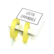 Load image into Gallery viewer, Lemon Yellow Small Classic Hoops