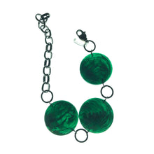 Load image into Gallery viewer, Emerald Marbled Disc Stations Bracelet