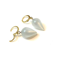 Load image into Gallery viewer, Ice Blue Moonglow Mondo Spike Cuff Hoops