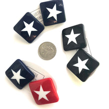 Load image into Gallery viewer, Black &amp; White Square Star Stud Earrings