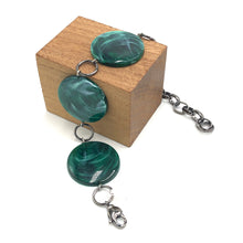 Load image into Gallery viewer, Emerald Marbled Disc Stations Bracelet
