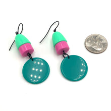 Load image into Gallery viewer, Mint Pink Beacon Drop Earrings