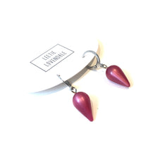 Load image into Gallery viewer, Magenta Moonglow Midi Spike Cuff Hoops