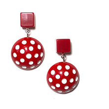 Load image into Gallery viewer, Red Black and White Retro Stud Earrings | Pin Up Girl Emergency Earring Kit