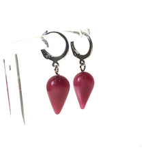 Load image into Gallery viewer, Magenta Moonglow Midi Spike Cuff Hoops