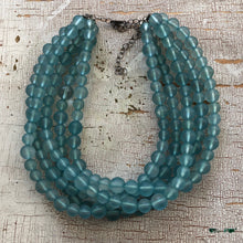 Load image into Gallery viewer, Teal Frosted Sylvie Statement Necklace