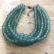 Load image into Gallery viewer, Teal Frosted Sylvie Statement Necklace