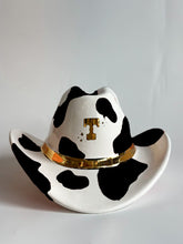 Load image into Gallery viewer, Monogrammed Cow Print Cowboy Hat