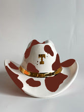 Load image into Gallery viewer, Monogrammed Cow Print Cowboy Hat