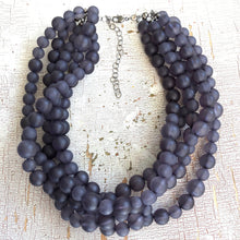 Load image into Gallery viewer, Charcoal Grey Frosted Lucite Beaded Sylvie Statement Necklace