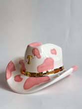 Load image into Gallery viewer, Monogrammed Cow Print Cowboy Hat