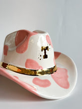 Load image into Gallery viewer, Monogrammed Cow Print Cowboy Hat