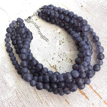 Load image into Gallery viewer, Charcoal Grey Frosted Lucite Beaded Sylvie Statement Necklace