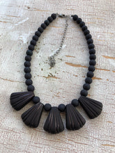 Load image into Gallery viewer, Black Art Deco Frosted Lucite Collar Necklace