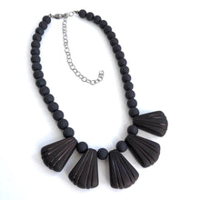 Load image into Gallery viewer, Black Art Deco Frosted Lucite Collar Necklace
