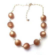 Load image into Gallery viewer, Champagne Beige Moonglow Stations Necklace