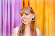 Load image into Gallery viewer, Rainbow Stacked Heart Huggies