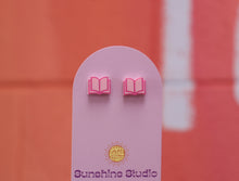 Load image into Gallery viewer, Open Book Tiny Stud Earrings