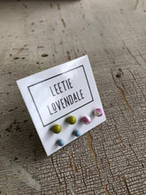 Load image into Gallery viewer, Lavender Chartreuse &amp; Gray Blue Tiny Stud Earrings Set