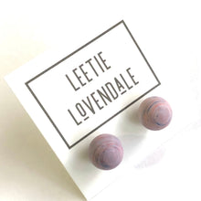 Load image into Gallery viewer, Light Purple Matte Striped Ball Stud Earrings