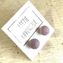 Load image into Gallery viewer, Light Purple Matte Striped Ball Stud Earrings