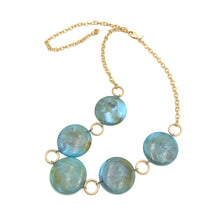 Load image into Gallery viewer, Ice Blue Marbled Stations Necklace