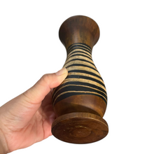 Load image into Gallery viewer, Tall Handcrafted Mango Wood Vase Tribal Pattern