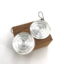 Load image into Gallery viewer, Clear &amp; Glow Spiral Drop Earrings