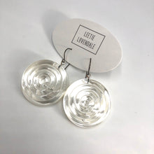 Load image into Gallery viewer, Clear &amp; Glow Spiral Drop Earrings
