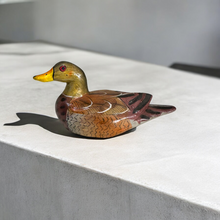 Load image into Gallery viewer, Artisan Hand-Painted Wooden Duck