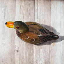 Load image into Gallery viewer, Artisan Hand-Painted Wooden Duck