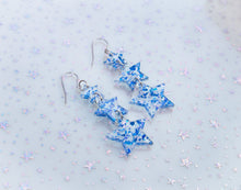 Load image into Gallery viewer, Midnight Blue Confetti Stars Taylor Swift Earrings