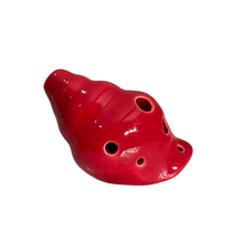 Load image into Gallery viewer, Handcrafted Red Seashell Ceramic Ocarina – Musical Instrument