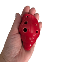 Load image into Gallery viewer, Handcrafted Red Seashell Ceramic Ocarina – Musical Instrument