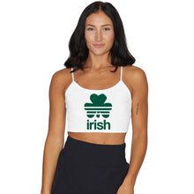 Load image into Gallery viewer, Irish Clover White Spaghetti Strap Crop Top