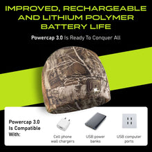 Load image into Gallery viewer, POWERCAP 3.0 Lighted Headlamp Fleece Beanies Rechargeable LED - 150 Lumens