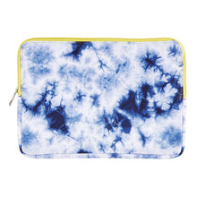 Load image into Gallery viewer, Indigo Tie Dye Laptop Case - 13" | 80s Retro Zippered Laptop Bag