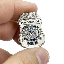 Load image into Gallery viewer, BL7-017 VA Veterans Affairs Police INVESTIGATOR Administration officer shield lapel pin