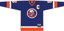 Load image into Gallery viewer, Denis Potvin New York Islanders Mitchell &amp; Ness 1982 Captain Patch Blue Line Player Jersey