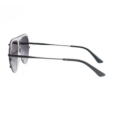 Load image into Gallery viewer, Ivy Luxe - Clear Black Tangle-Free Round Aviator Sunglasses