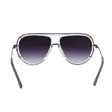 Load image into Gallery viewer, Ivy Luxe - Clear Black Tangle-Free Round Aviator Sunglasses