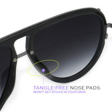 Load image into Gallery viewer, Ivy Luxe - Black Tangle-Free Round Aviator Sunglasses