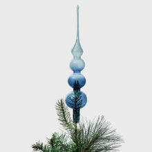 Load image into Gallery viewer, Glass bubble tree topper, navy and grey