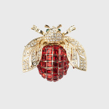 Load image into Gallery viewer, Large sparkle bee napkin ring, ruby, set of four