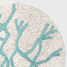 Load image into Gallery viewer, Delicate coral hand beaded placemat, turquoise