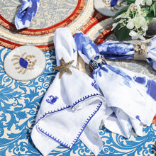 Load image into Gallery viewer, Crab blue tortoiseshell resin napkin rings, set of four