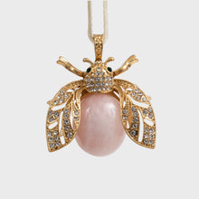 Load image into Gallery viewer, Sparkle bee hanging ornament, rose quartz