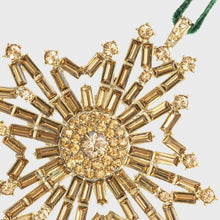 Load image into Gallery viewer, Baguette snowflake hanging ornament, gold