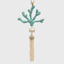 Load image into Gallery viewer, Coral tassel hanging ornament, turquoise
