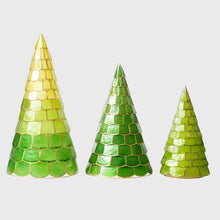 Load image into Gallery viewer, Capiz trees, set of three, green